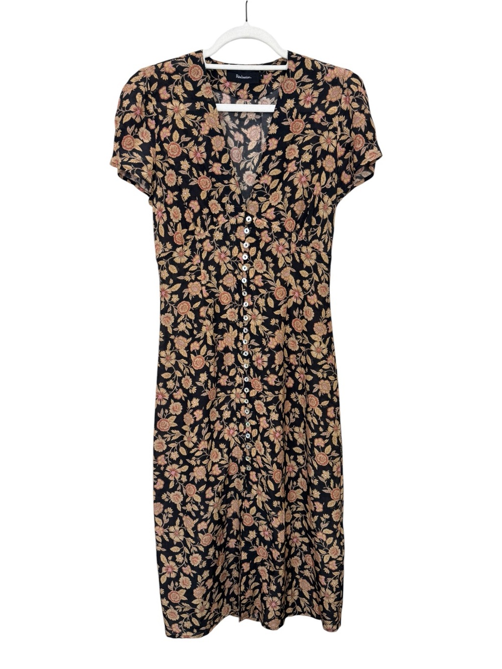 Realisation Par Monica Silk Midi Dress Fantasy Size Small - Picture 4 of 9